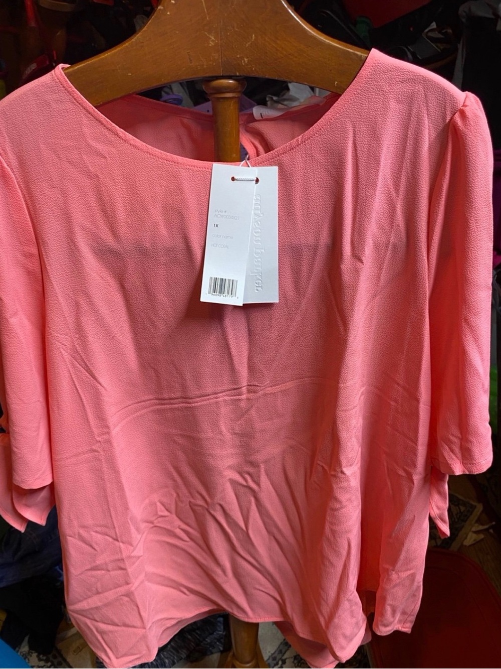 Adyson Parker Coral Pink Boatneck Blouse